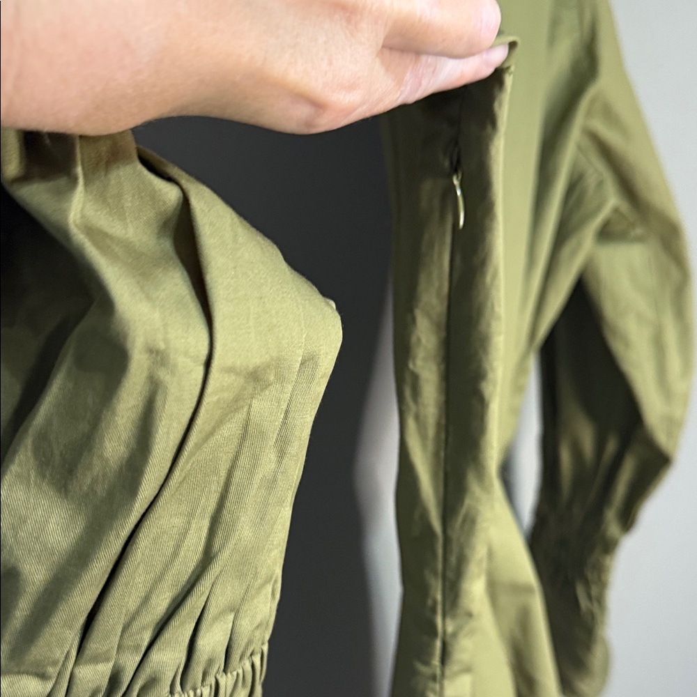 En Saison Hardin Olive Green Shirt Dress Small NWT Cotton Button Front Chic - Picture 12 of 13